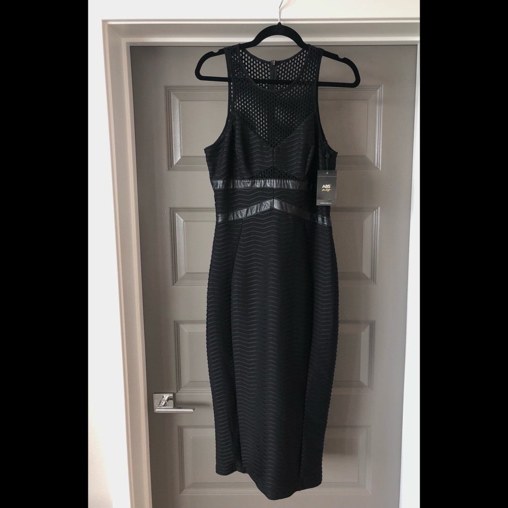 ABS by Allen Schwartz Midi Black Knit Dress